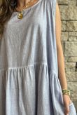 Lenni Cotton Smock Dress Washed Denim /50=